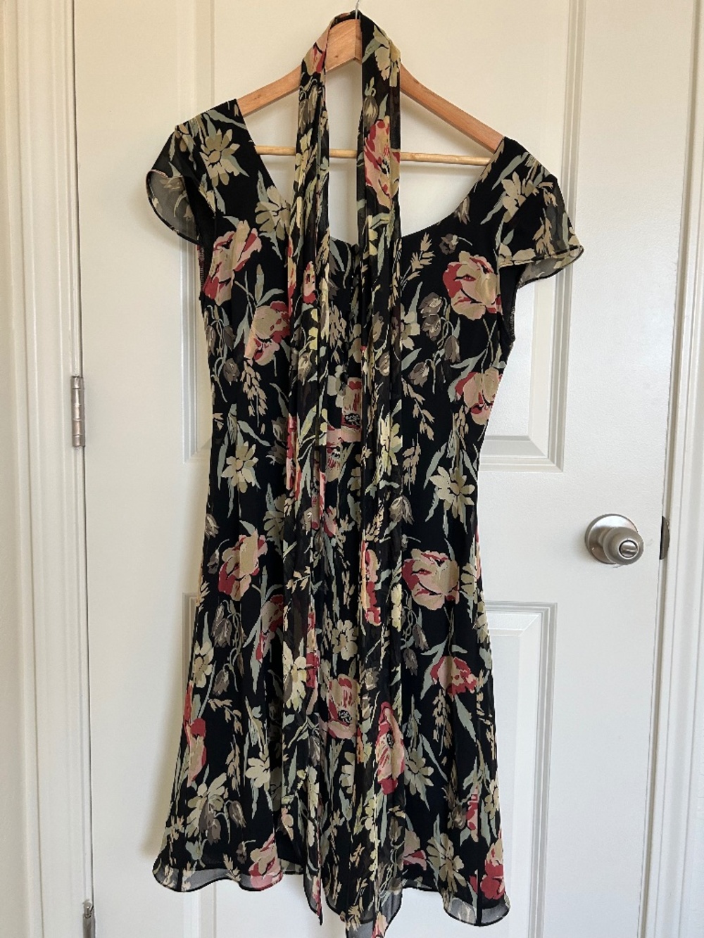 100% Silk Vintage 90s Romantic Floral Midi Dress